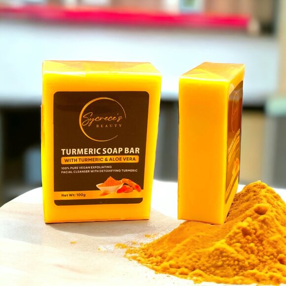 5 Bars of Turmeric With Aloe Vera Facial and Body Soap Bar - Picture 2 of 5